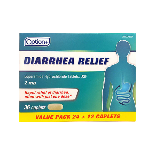DIARRHEA RELIEF 2MG CAPLETS 24+12 myPharmaChoice